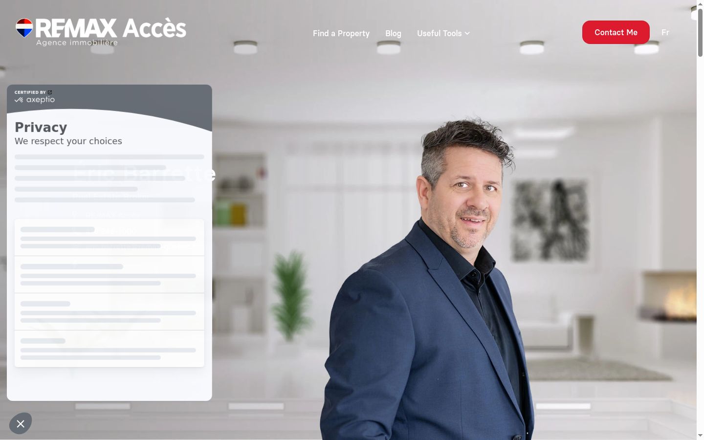Screenshot of the consent banner shown before any interaction