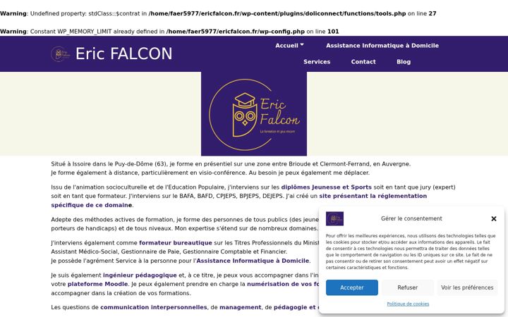 Snímek obrazovky ericfalcon.fr