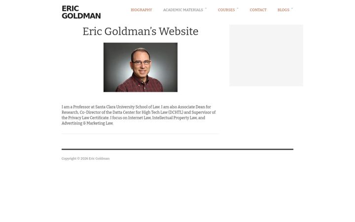Screenshot of ericgoldman.org
