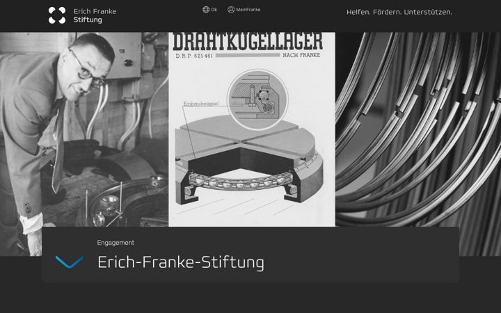 Ekrānuzņēmums no erich-franke-stiftung.de