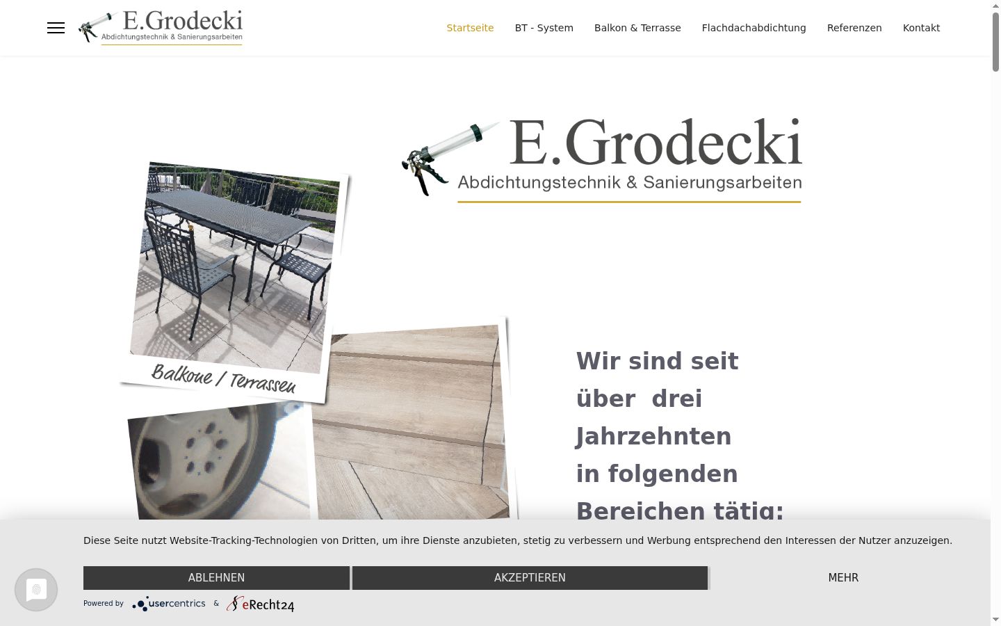 Screenshot des Einwilligungsbanners vor jeglicher Interaktion