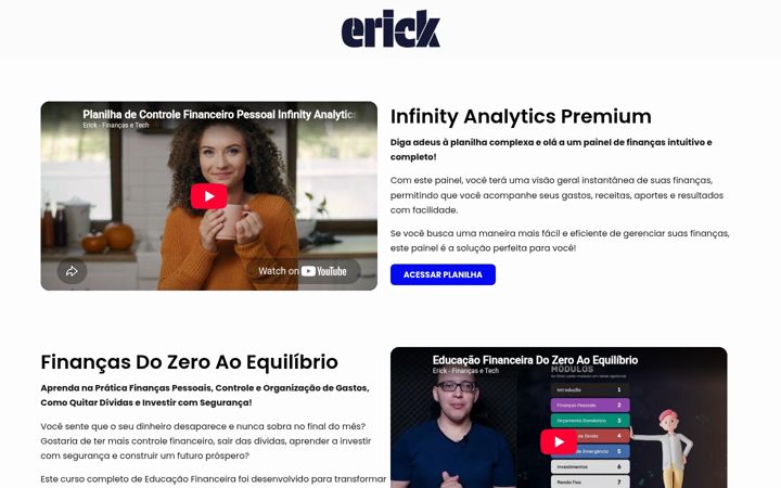 Ekraanipilt saidist erickaugusto.com.br