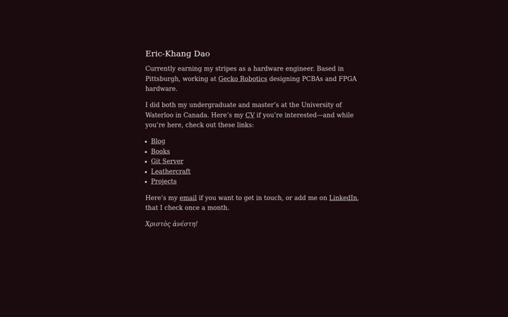 Screenshot of erickhangdao.com