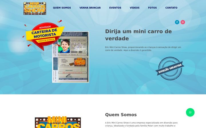 Ekraanipilt saidist ericminicarros.com.br