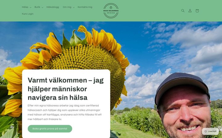 Screenshot stránky ericshalsohorna.se