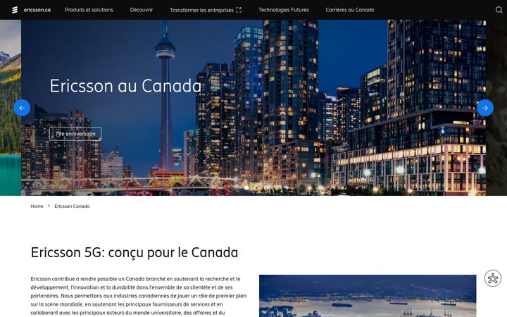 Screenshot of ericsson.ca