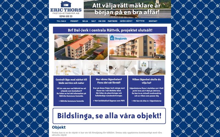 Screenshot stránky ericthors.se