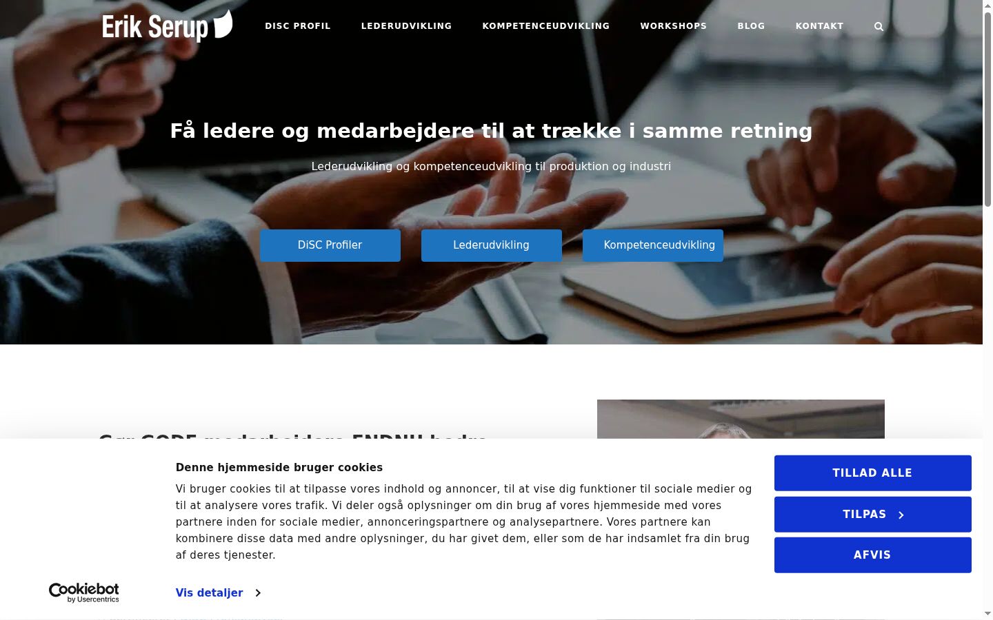 Skärmbild av samtyckesbannern som visades före någon interaktion