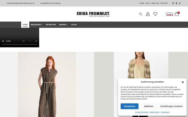 Captura de ecrã de erika-frommlet.de