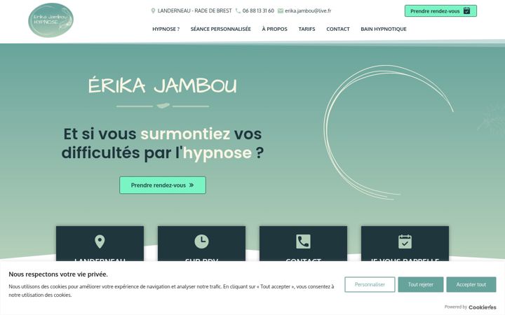 Snímek obrazovky erikajambou-hypnose.fr