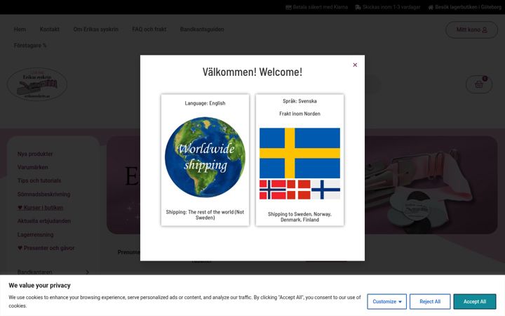 Screenshot stránky erikassyskrin.se