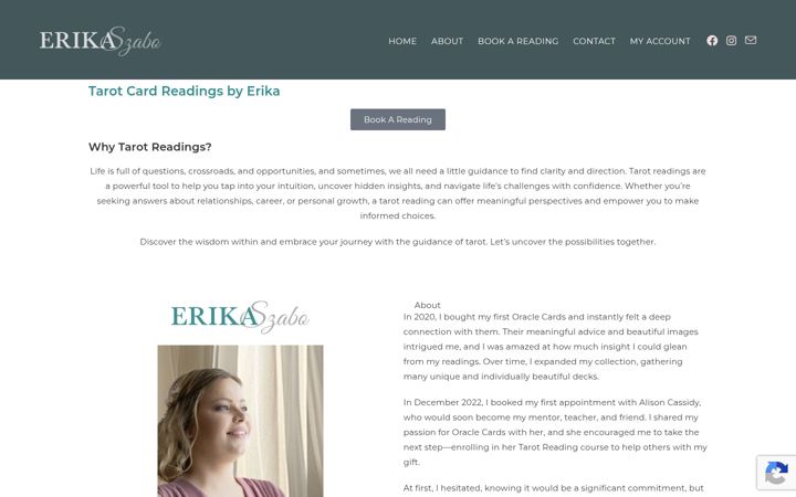 Skærmbillede af erikaszabo.co.uk