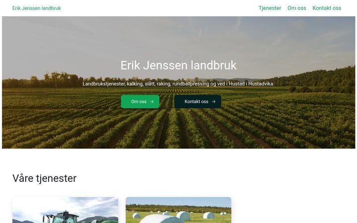 Ekrānuzņēmums no erikjenssenlandbruk.no