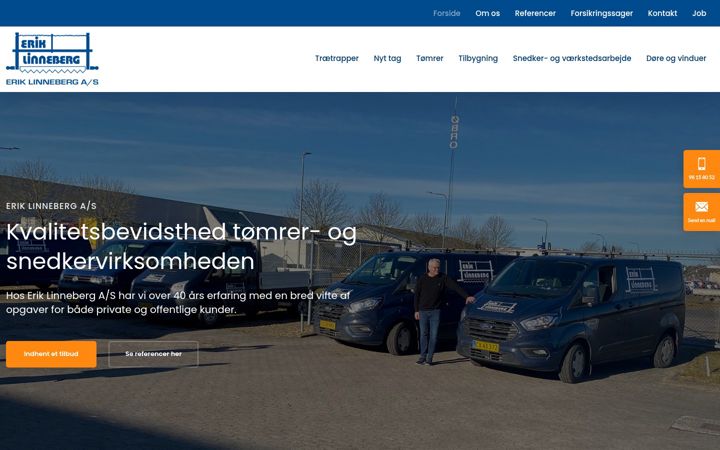 Screenshot di eriklinneberg.dk