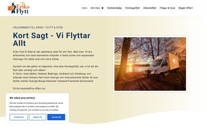 Screenshot stránky eriks-flytt.se