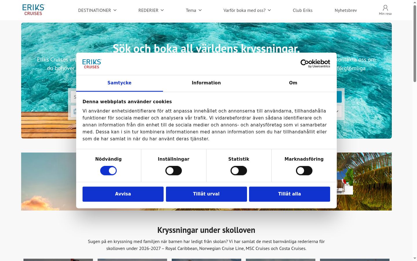Sutikimo reklamjuostės, rodytos prieš bet kokią sąveiką, ekrano kopija