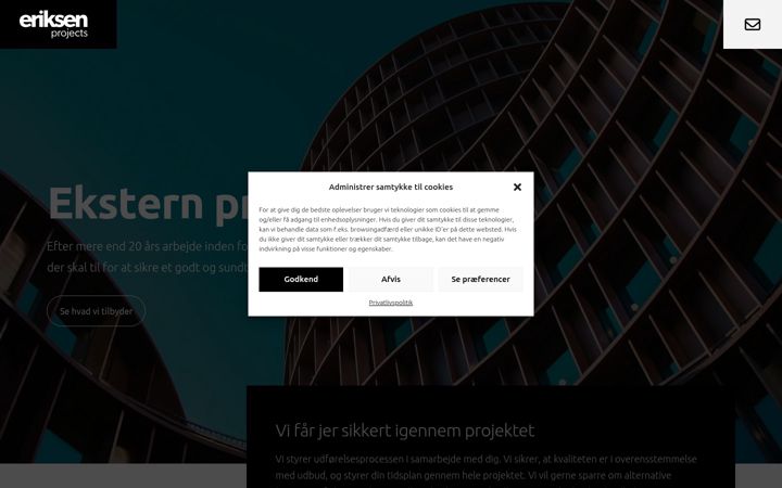 Képernyőkép: eriksen-projects.dk