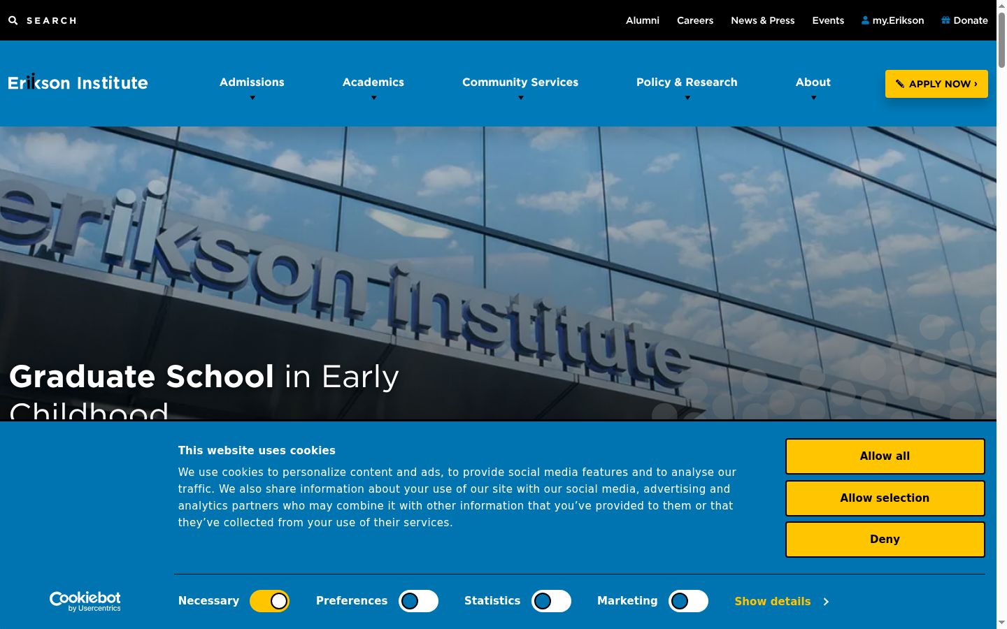 Screenshot of the consent banner shown before any interaction