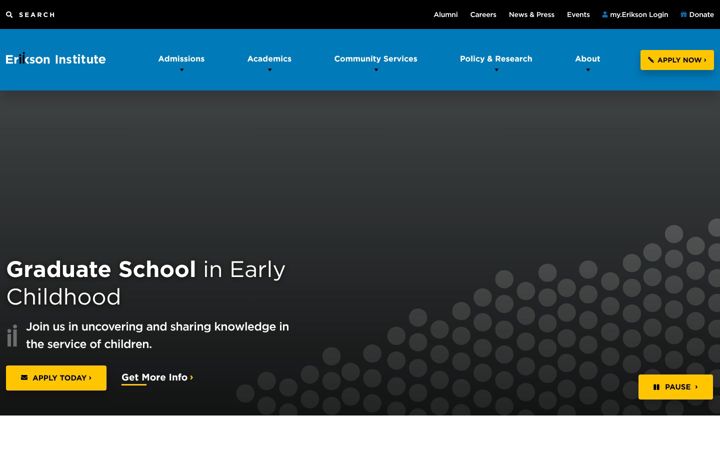 Screenshot of erikson.edu