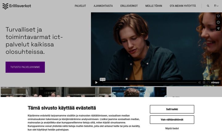 Екранна снимка на erillisverkot.fi