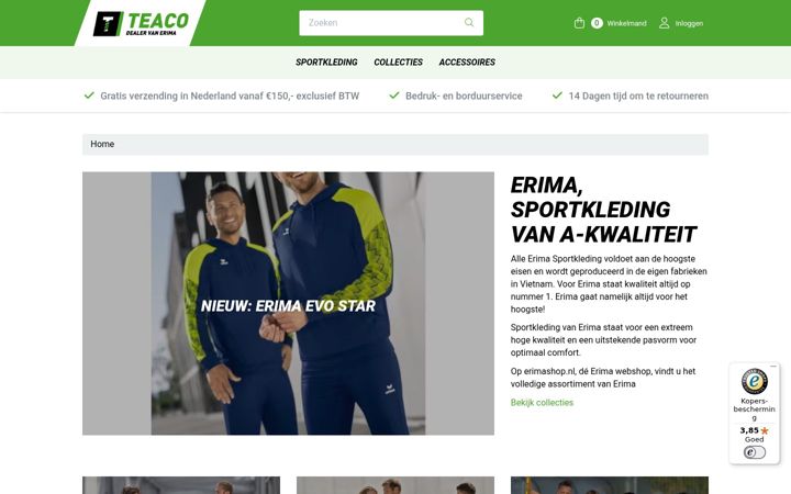 Snímek obrazovky erimashop.nl