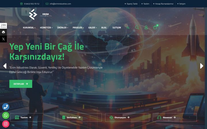 Snimka zaslona za erimindustries.com.tr