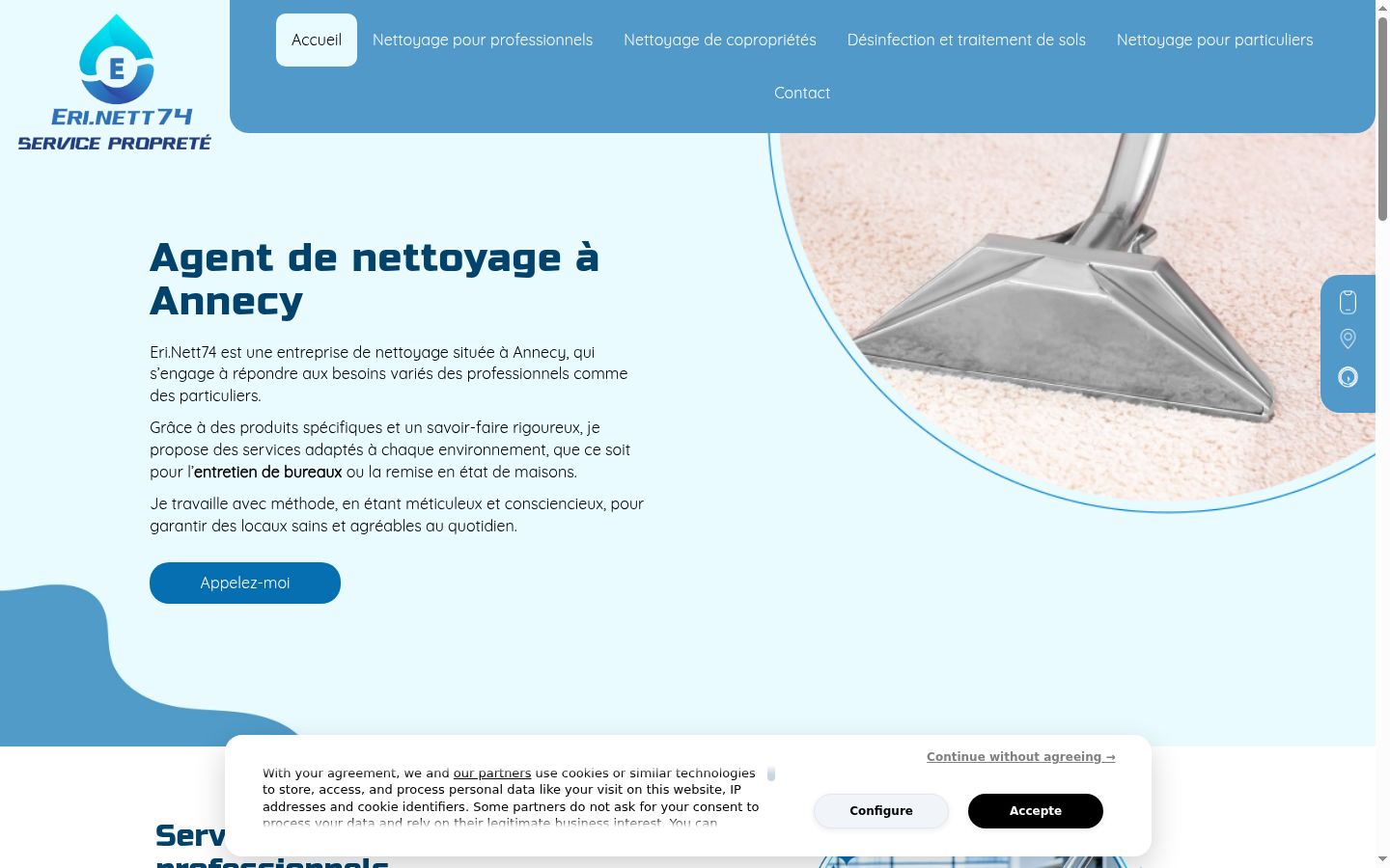 Screenshot tal-banner tal-kunsens muri qabel kwalunkwe interazzjoni