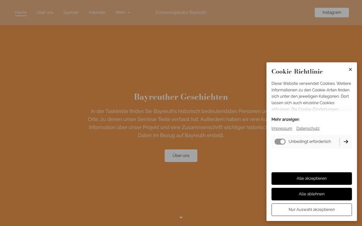 Screenshot ta' erinnerungskulturbayreuth.de