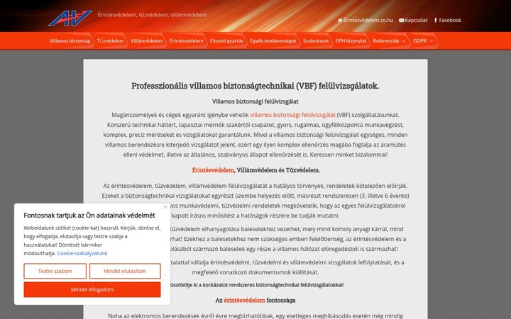 Snímek obrazovky erintesvedelem.co.hu