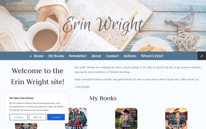 Screenshot ta' erinwright.net