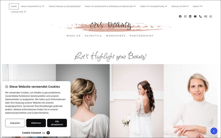 Screenshot di eris-beauty.at