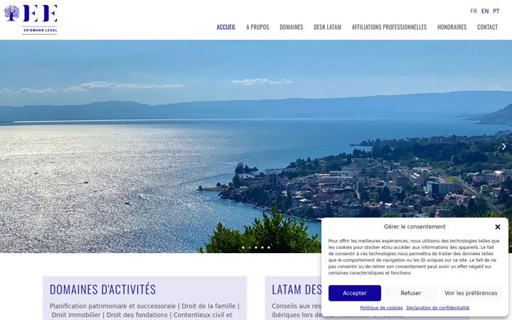 Screenshot of erismannlegal.ch