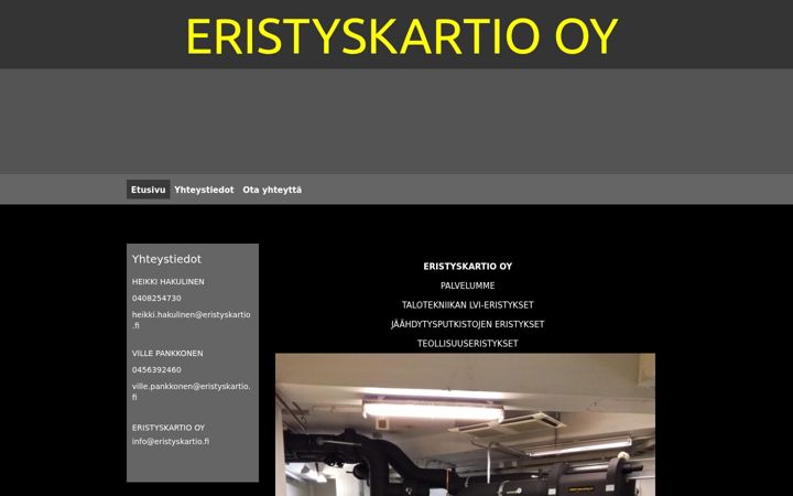 Екранна снимка на eristyskartio.fi