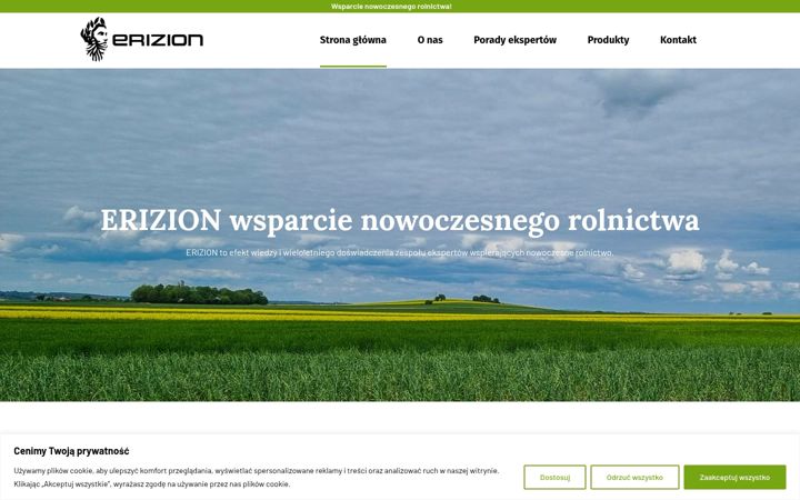 Screenshot stránky erizion.pl