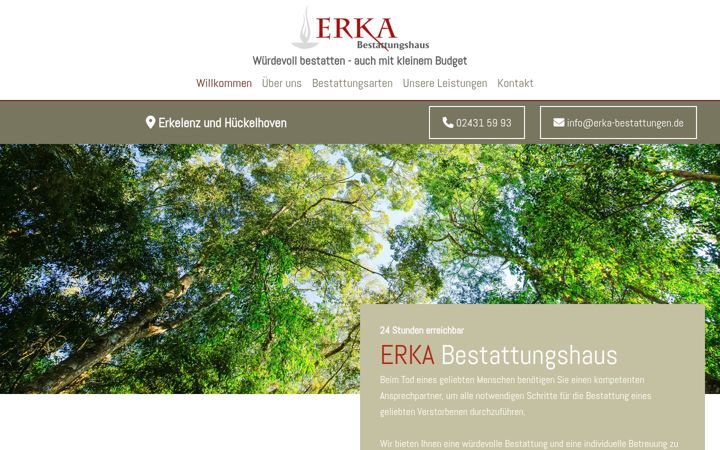 Képernyőkép: erka-bestattungen.de