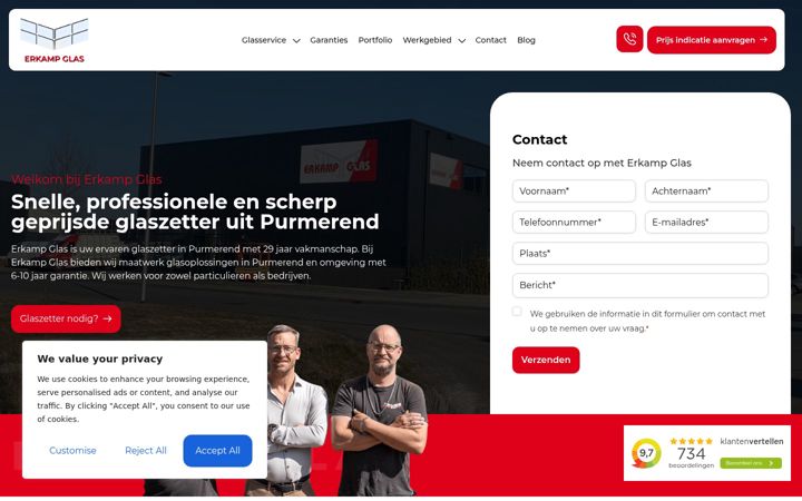 Screenshot of erkampglasbv.nl
