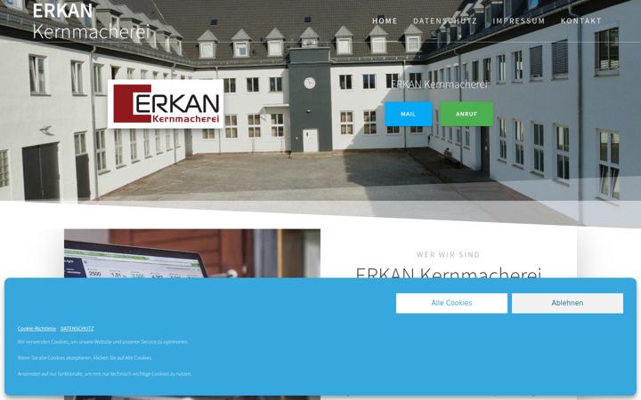 Screenshot ta' erkan-kernmacherei.de