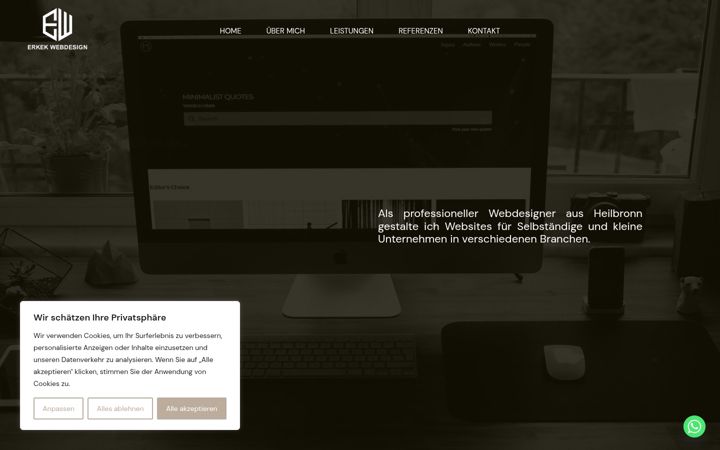 Snímek obrazovky erkekwebdesign.de