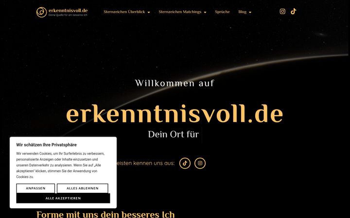 Snímek obrazovky erkenntnisvoll.de