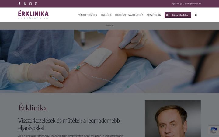 Snímek obrazovky erklinika.hu