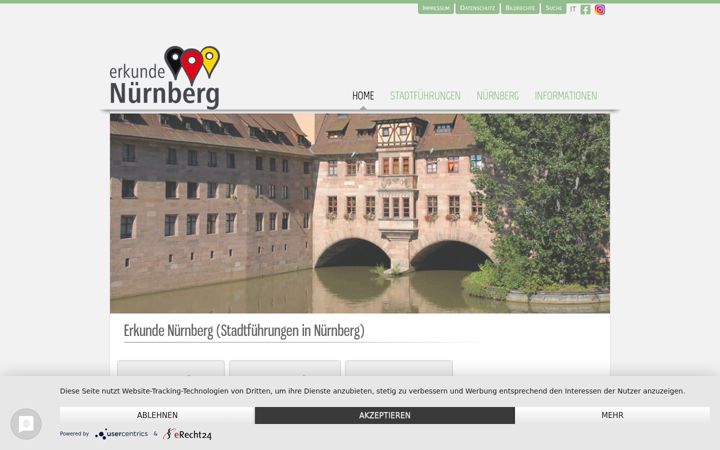 Екранна снимка на erkunde-nuernberg.de