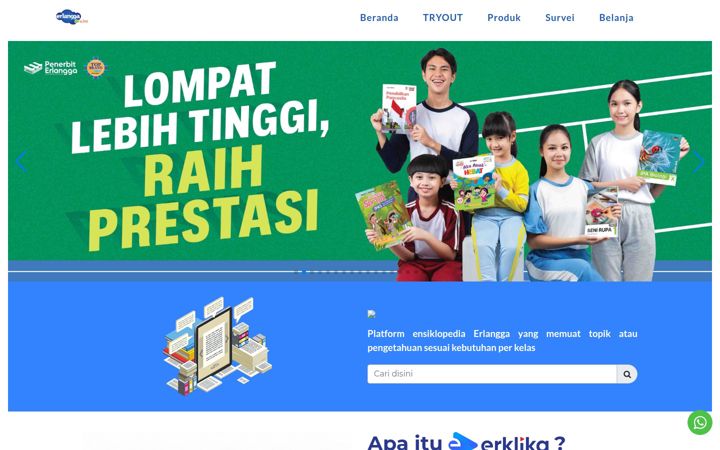 Skärmbild av erlanggaonline.co.id