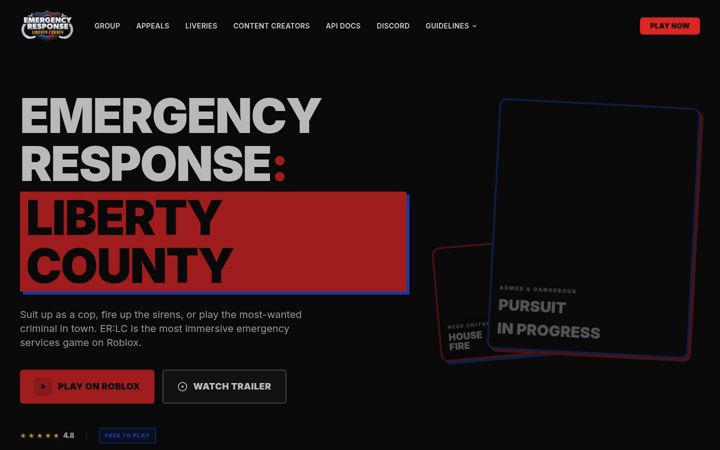 Screenshot of erlc.gg