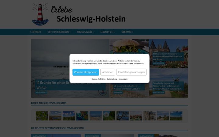 Screenshot stránky erlebeschleswigholstein.de