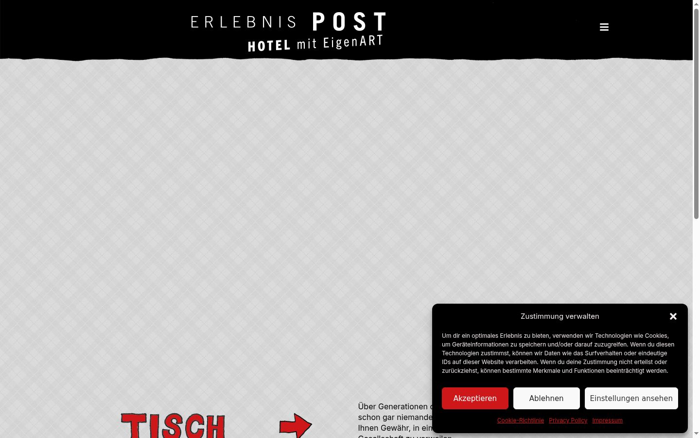 Screenshot del banner di consenso mostrato prima di qualsiasi interazione