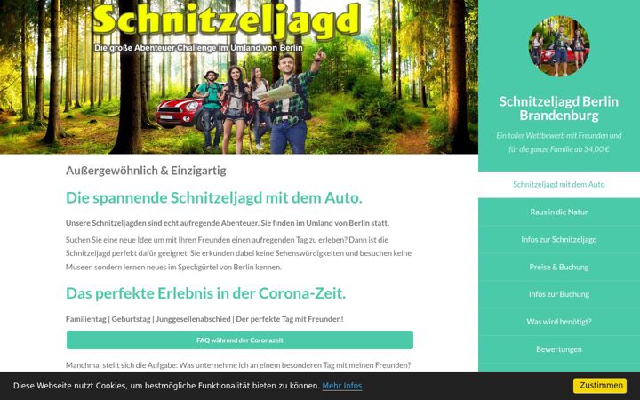 Skärmbild av erlebnis-schnitzeljagd.de