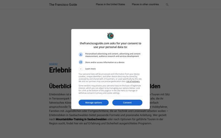 Screenshot stránky erlebnisbiken.de