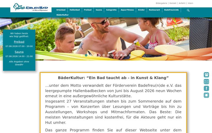 Screenshot stránky erlenbad-alsfeld.de