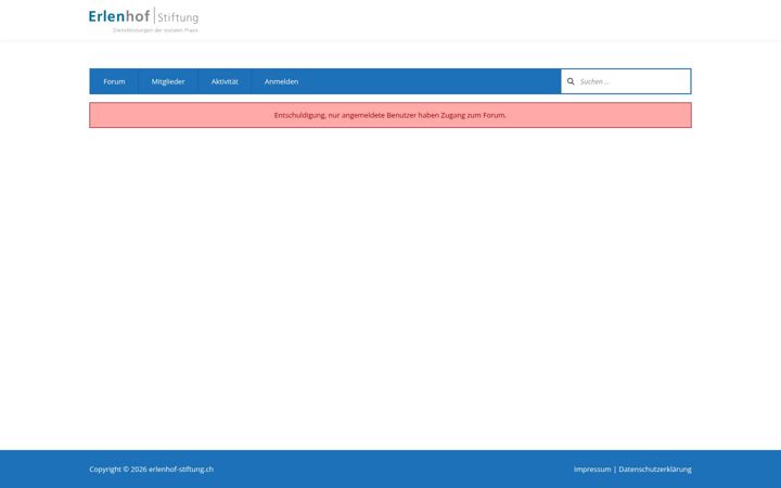 Screenshot stránky erlenhof-stiftung.ch