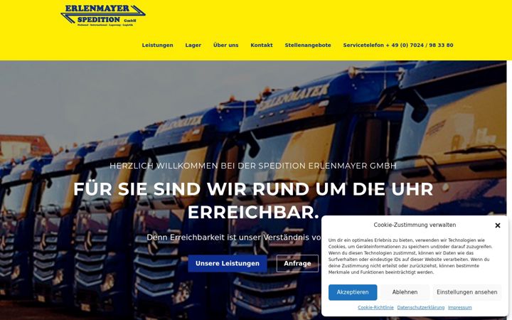 Screenshot stránky erlenmayer-spedition.de